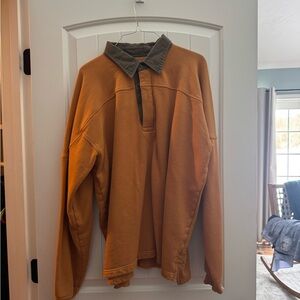 Cabela's Tan Sweatshirt with Gray Collar